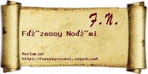 Füzessy Noémi névjegykártya